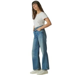 Lucky Brand High Rise Wide Leg Button Fly Blue Jeans Size 6/28 Comfortable